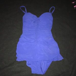 One piece blue swimsuit